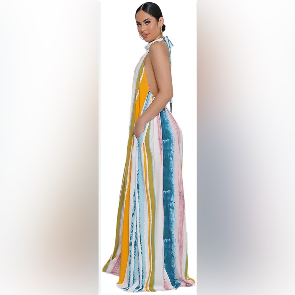 Latiste Spring Stripe Maxi Dress